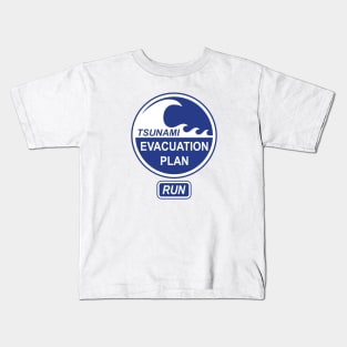 Tsunami Evacuation Plan Kids T-Shirt